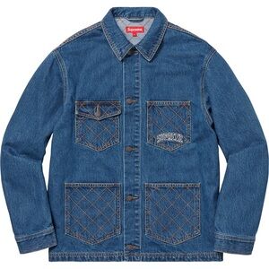 SUPREME - Diamond Stitch Denim Chore Coat